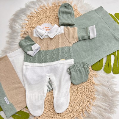 Saída de Maternidade Nicolas - Verde e Areia